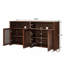 Buffet Lavonna de 63 pouces de style Mid-Century moderne en rotin avec rangement spacieux, idéal pour le salon-128514996
