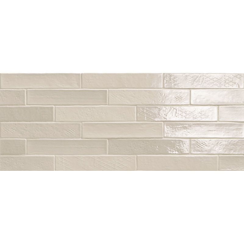 Atelier 2" x  10" Patterned Subway Tile, Silver Marlin
