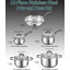 Casserole en acier inoxydable de 2 pintes avec couvercle Cook N Home Professional, petite casserole à induction pour cuisson, poignée en silicone Stay-Cool-15791131