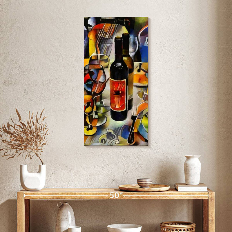 Wine Bottle Still Life, 36" H x 18" W