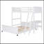Lit simple superposé au dessus d'un lit double avec bureau-675944738