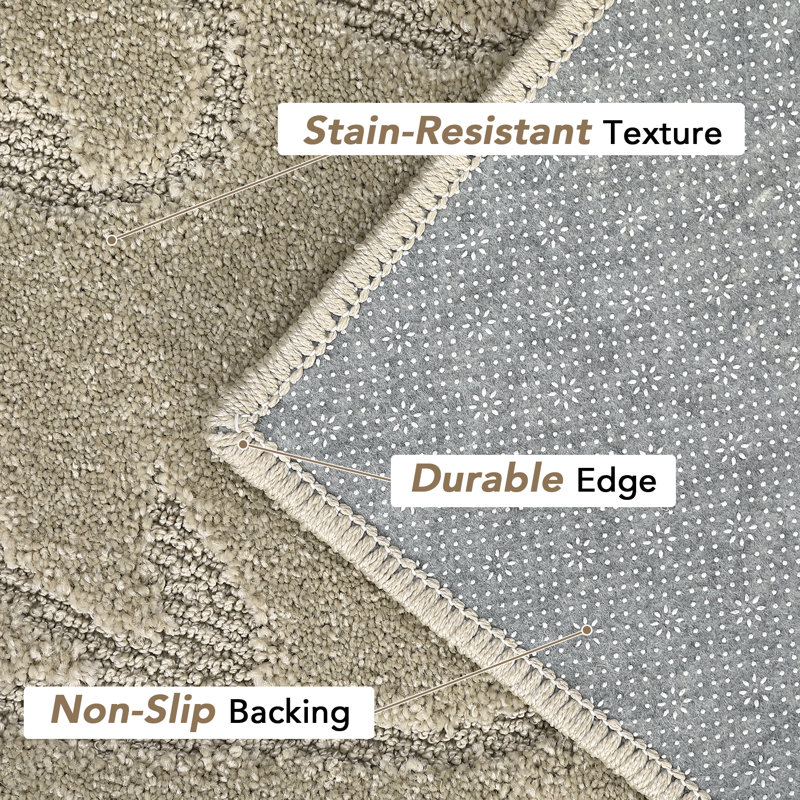 Polyester Area Rug in Gray, Runner 2' x 8'