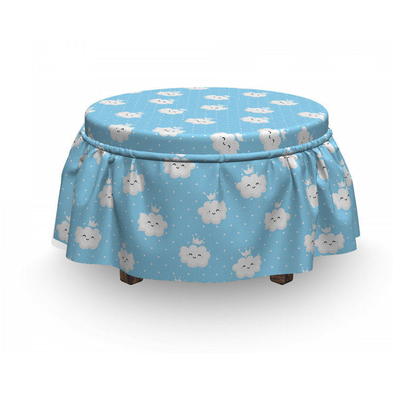 Housse pour repose-pieds pois points clouds