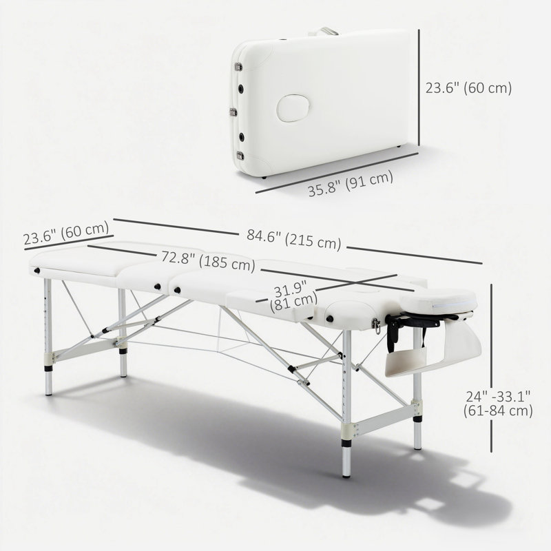 Table de massage pliable 3 sections