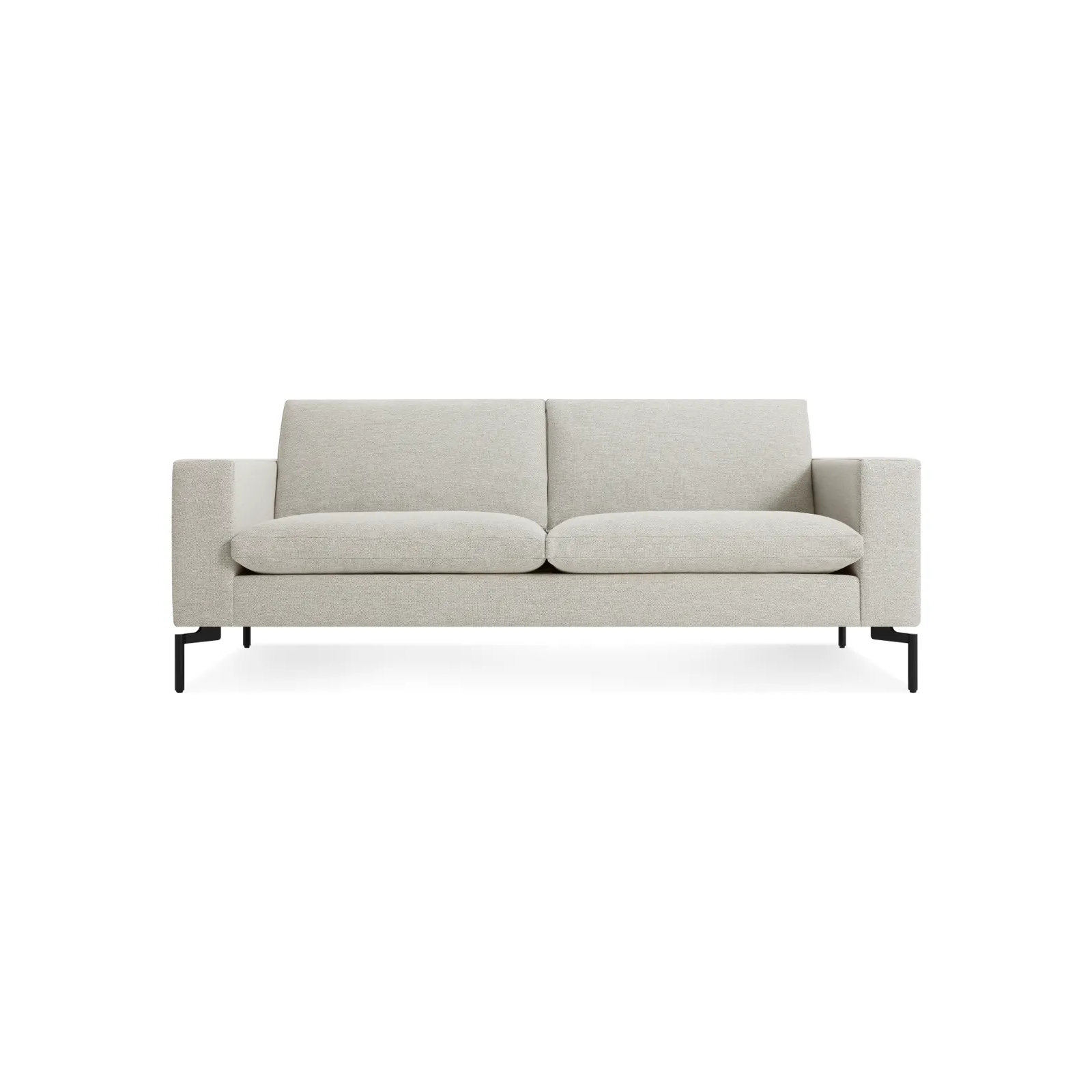 New Standard Upholstered Sofa, Black, Maharam Mode in Clavicle Polyester Blend, 32" H x 78" W x 35" D
