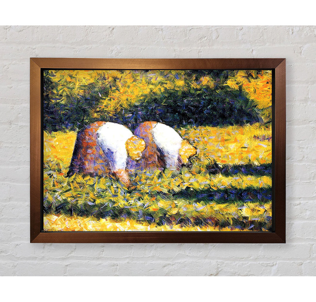 Landwirte bei der Arbeit von Georges Seurat - Einzelne Bilderrahmen Kunstdrucke