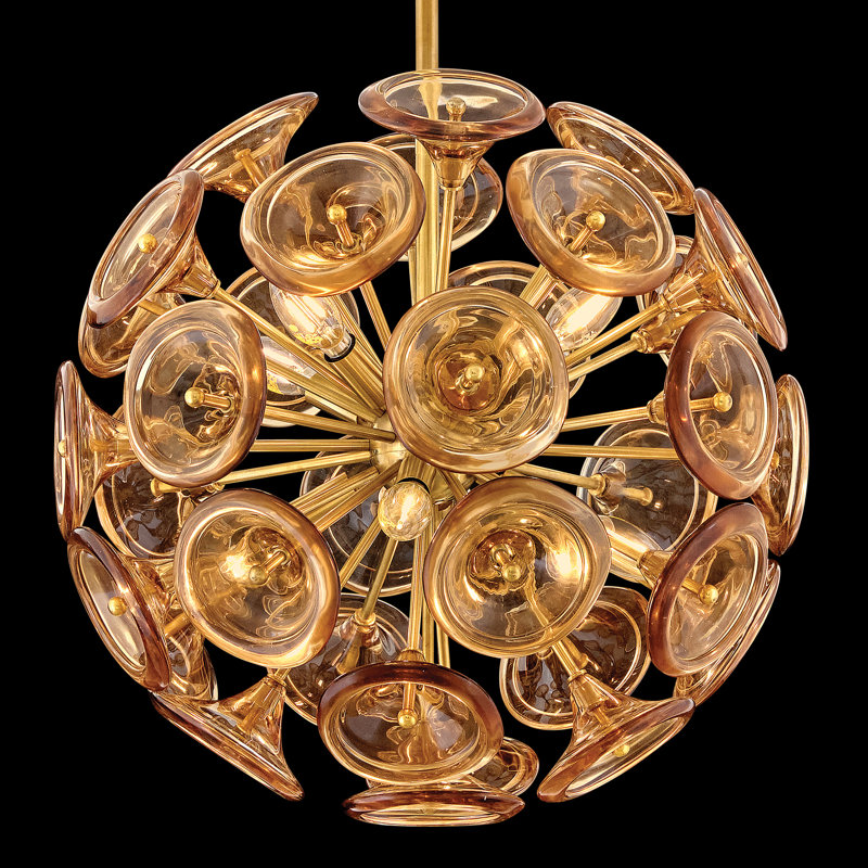Maya Chandelier, Amber, 70.5" H x 19.75" W x 19.75" D, 8 Lights