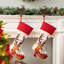 Chaussette de Noël 21 po en lin brodé à DEL - Renne