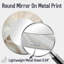 Miroir mural rond blanc en tissu de soie blanc - Glam-1555506555