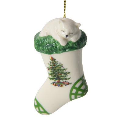 Christmas Tree Ornaments Kitten in Stocking