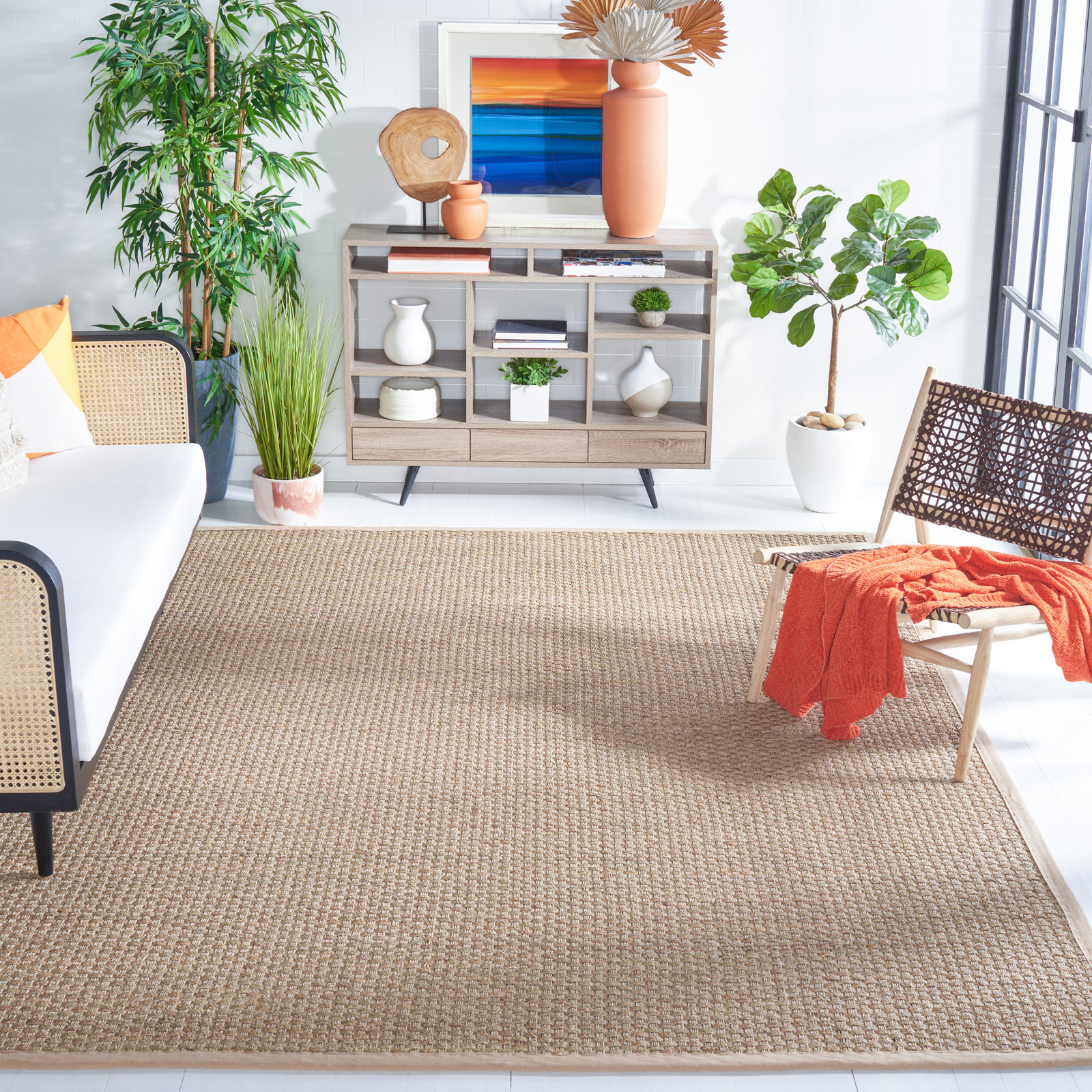 Brookhaven Natural Beige Seagrass Rug, Rectangle 8' x 10'
