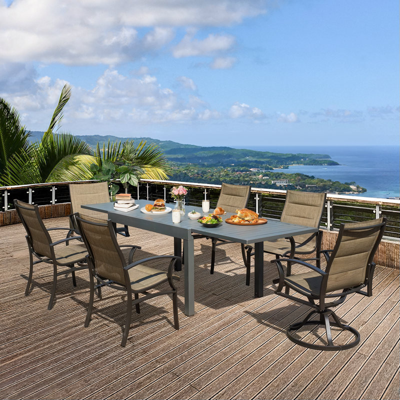 Extendable Rectangular Aluminum Outdoor Folding Dining Table