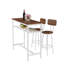 Ensemble 3 pièces de table de bar, table de bar et chaises de salle à manger avec cadre en métal et support de rangement, table de hauteur comptoir moderne avec 2 tabourets