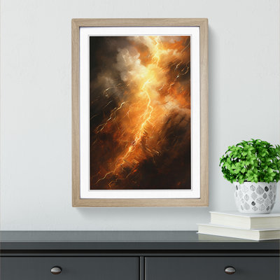 Lightning Action Painting Art - Framed Print