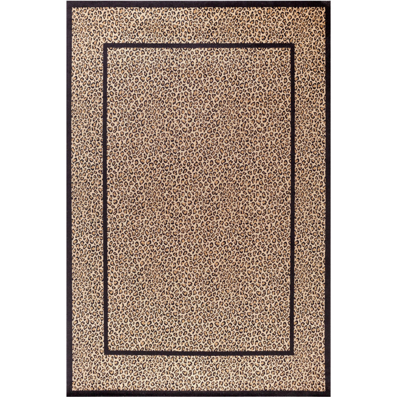 Tapis noir / beige Edmont, Rectangle 6 pi 7 po x 9 pi 3 po