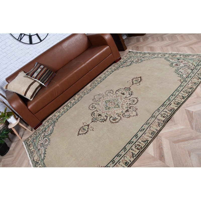 Grand tapis rétro de style médaillon rétro en brun riche pour la décoration de chambre à coucher