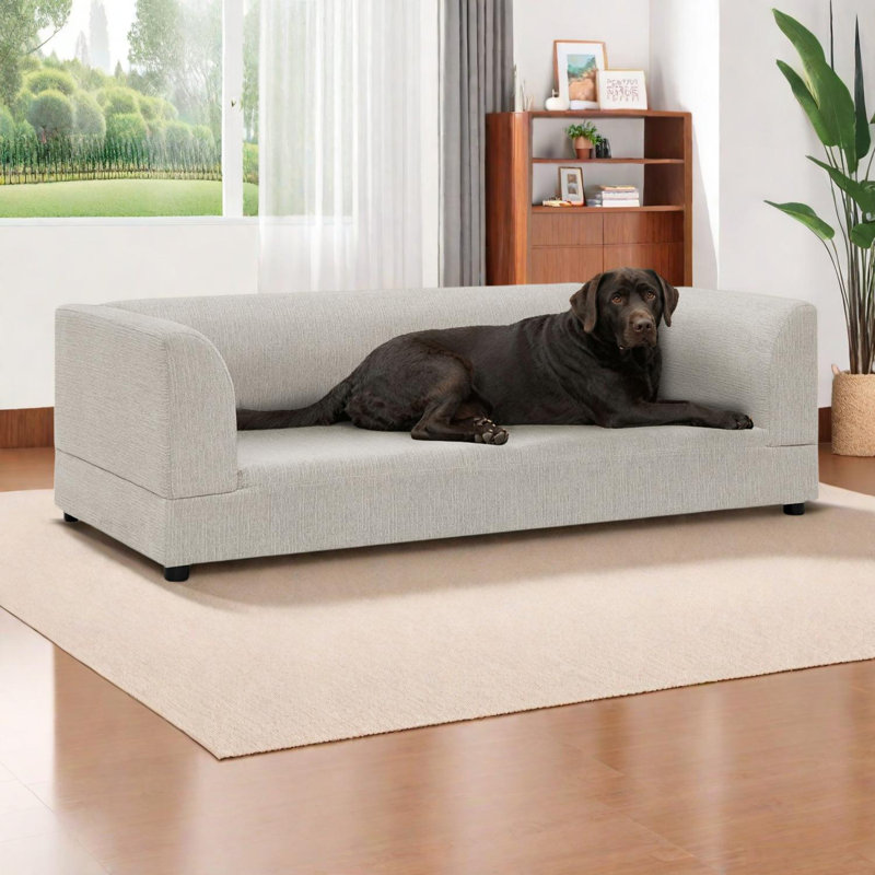 Canapé confortable surdimensionné pour animaux de compagnie de taille moyenne / grande avec dossier, accoudoirs et coussin moelleux
