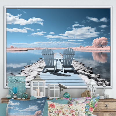 «Rine Turquoise Lakehouse Pier Of Dreams IV», reproduction sur toile