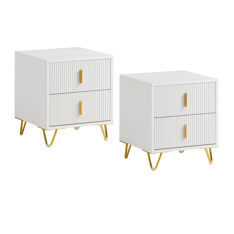 40cm W Bedside Table, White