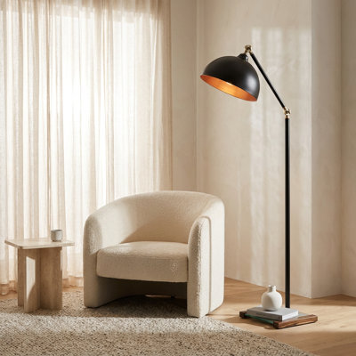 Lampe sur pied géométrique noire Aura