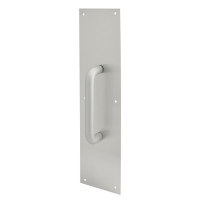 Pull Plate, 3/4 in. Round Handle, 3-1/2 in. x 15 in., Satin Aluminum (Single Pack)