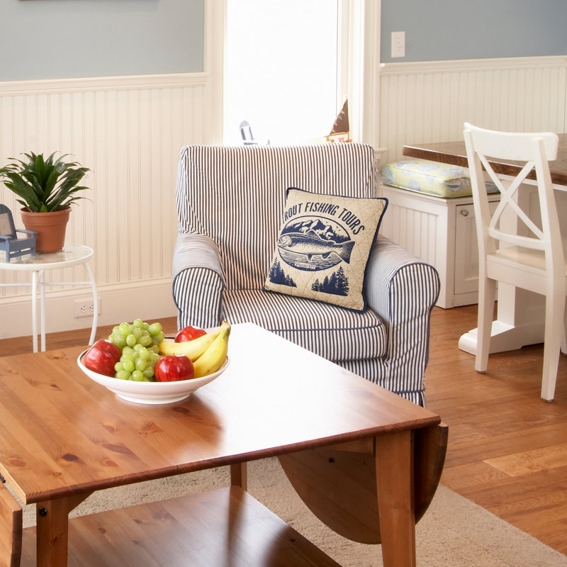 Lakehouse Trout Cotton Throw Pillow