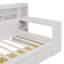 Lit de jour simple en bois avec tablettes de rangement, lit multifonctionnel avec deux tiroirs de rangement-2083827449