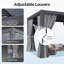 20 pi L 12 pi. D Pergola d'extérieur, pergola à persiennes, pergola en aluminium pour patio-100025775