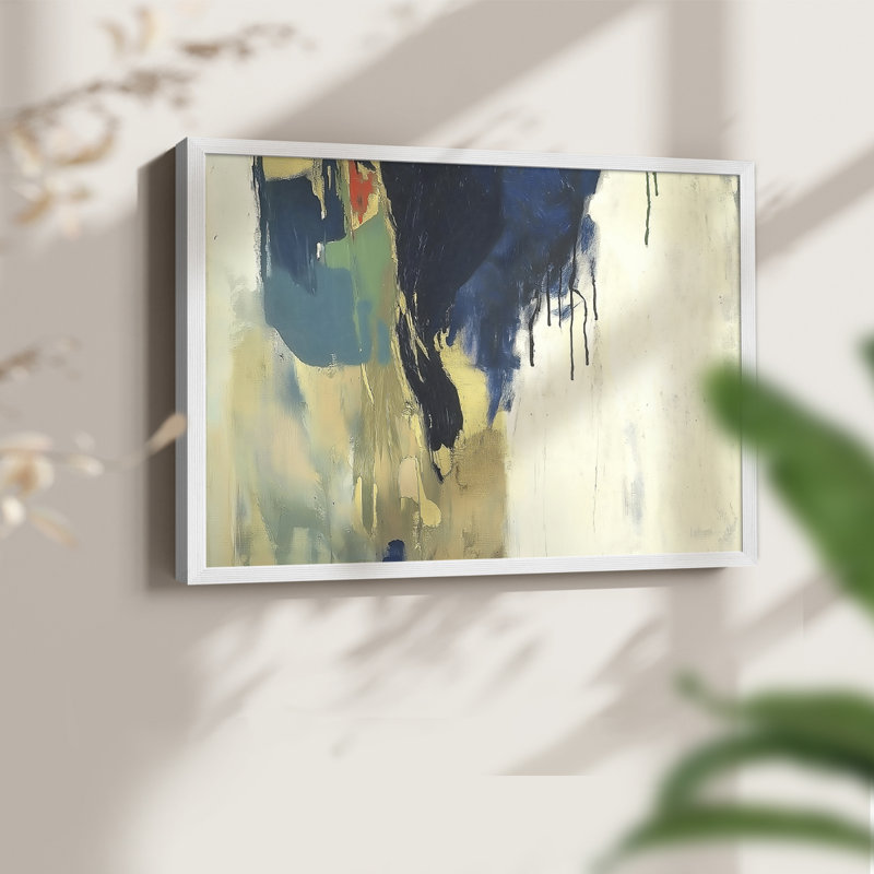 Abstrait, série 16, reproduction encadrée, H 16 po x l 20 po, Blanc