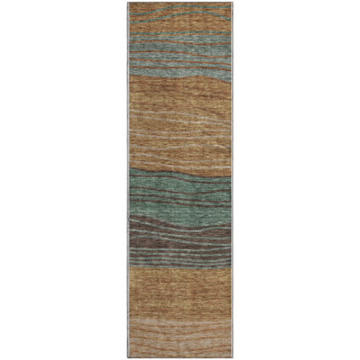Premium Machine Washable Tweedy Terracotta Rug