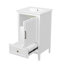 Meuble-lavabo de 20 po avec lavabo, armoire de salle de bain avec porte, tablette de porte et repose-pieds réglables, tiroir blanc