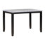 Ensemble de table de salle à manger 5 pièces en faux marbre avec 4 coussins épais, blanc / beige + noir