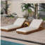 ENSEMBLE DE CHAISE LUNGE EN BOIS D'ACACIA AVEC COUSSIN LUNGE (crème) - version gris foncé assortie disponible-921583016