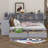 Daybed With Study Desk And Built-In Bookshelf, Multi-Functional Captain Daybed With Cabinets And Two Drawers For Bedroom-883706488