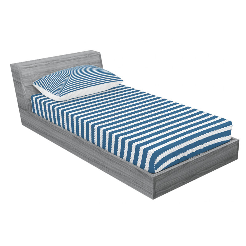 Microfiber Striped Sheet Set, Twin, Striped 3