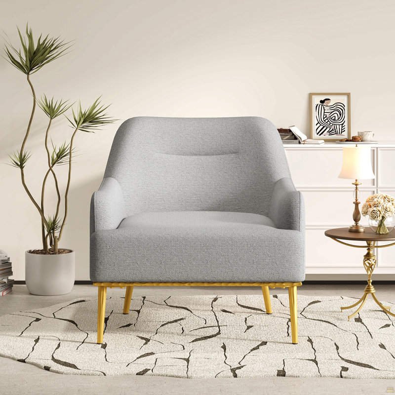 Fauteuil d'appoint Virelli Modern Chenille, Gris