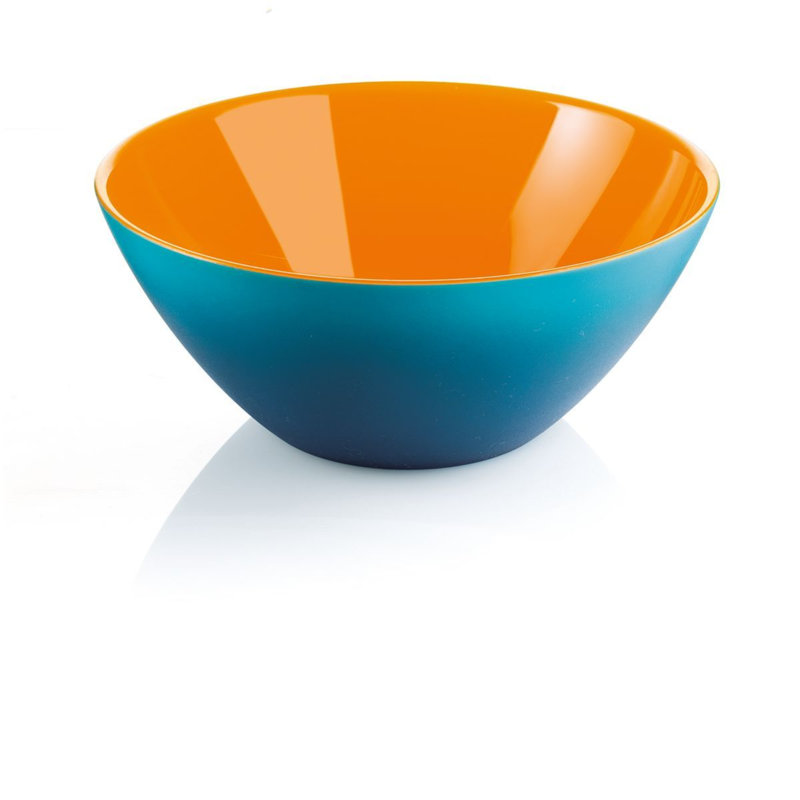 Serving Bowl, 3.3" H x 7.9" W x 7.9" D, Blue/Orange