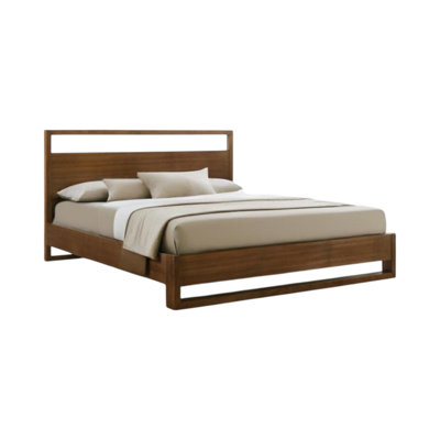 Brown Wood King Bed Frame