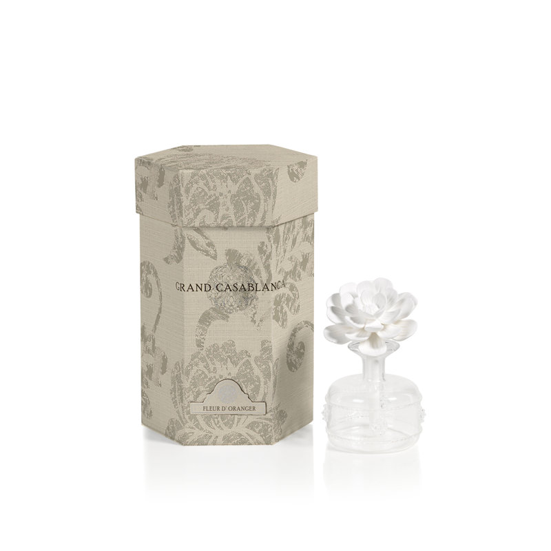 Diffuseur d'huile en porcelaine, 1,69 oz, Hibiscus blanc 