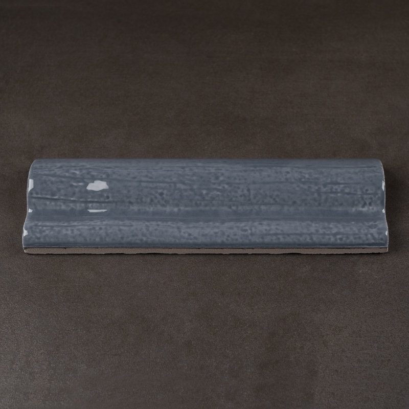 New Country 1.97" x 5.9" Ceramic Chair Rail Tile Trim, Deep Blue