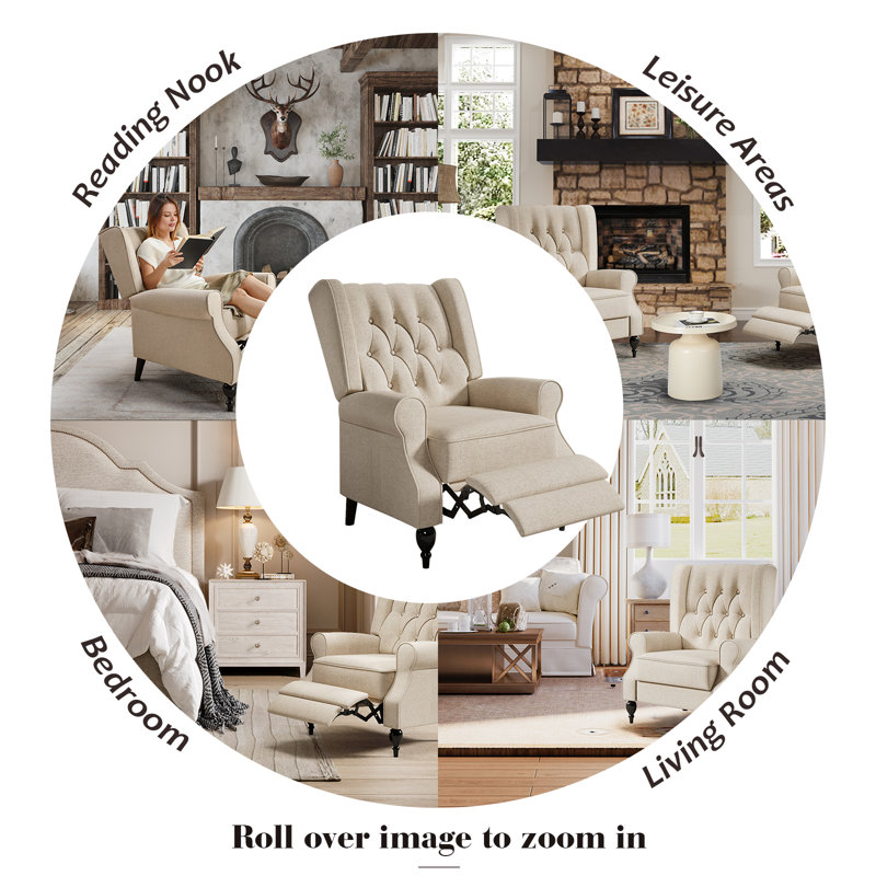 Fauteuil capitonné de 29,1 po de largeur Arlanda, Beige
