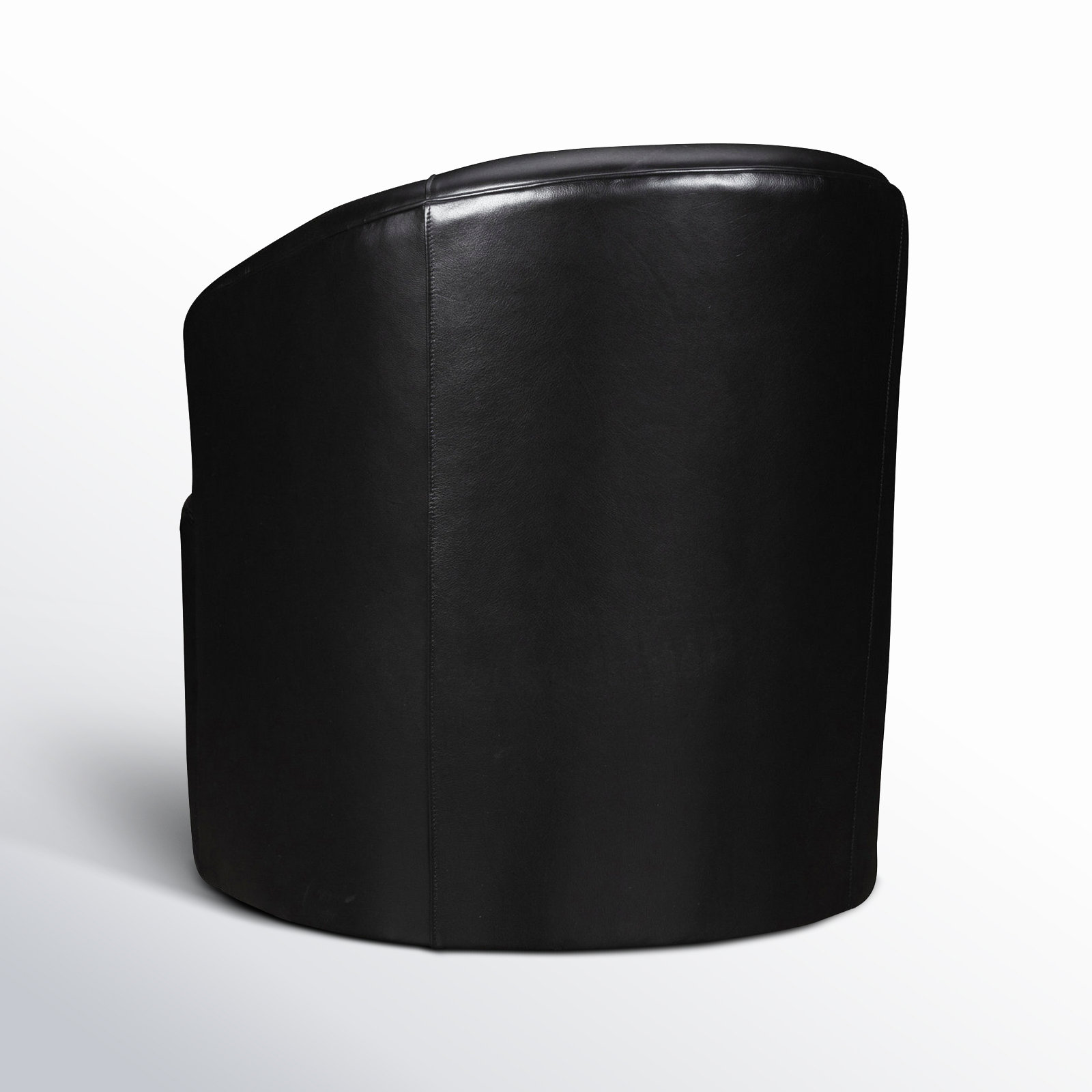 Deryn Swivel Barrel Chair, Revelation Steel Top Grain Genuine Leather