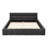 Chenille Fabric Grounded Queen Size Platform Bed with Headboard and Solid Frame-1012177986