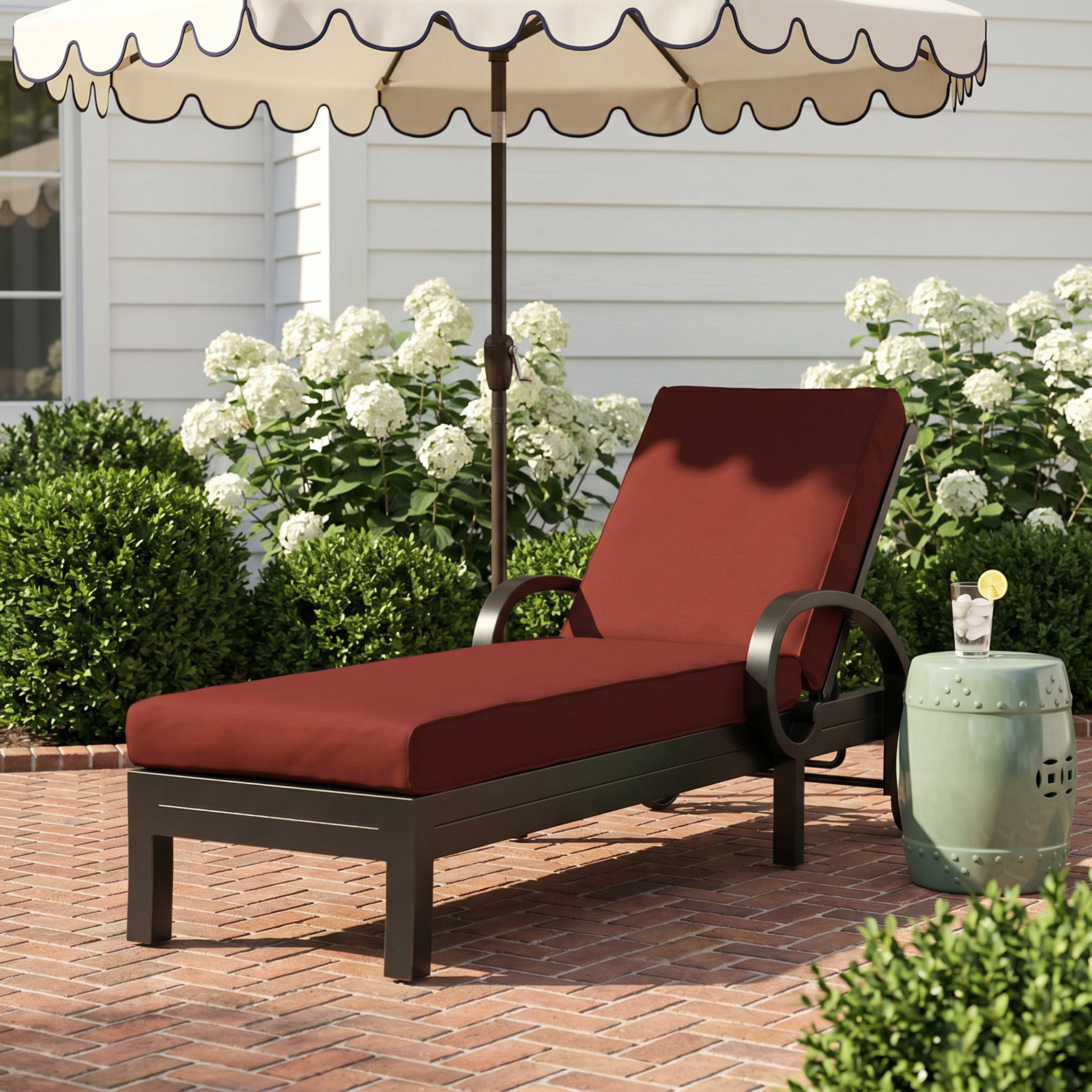 Monterey 32" Sunbrella® Patio Chaise Lounge, Linen Stone Sunbrella®