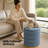 Stylish Linen Cylinder Storage Ottoman-1121326091