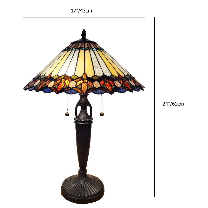 Fine Art Lighting Stained Glass Table Lamp, Handcrafted Tiffany Style Shade