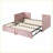 Twin Size Upholstered Daybed with Pop Up Trundle - No Box Spring Needed, Pink for Guest Room &amp; Multi-Functional Spaces-1184094404