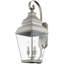 Lanterne murale d'extérieur 10 po en nickel brossé 3 lumières