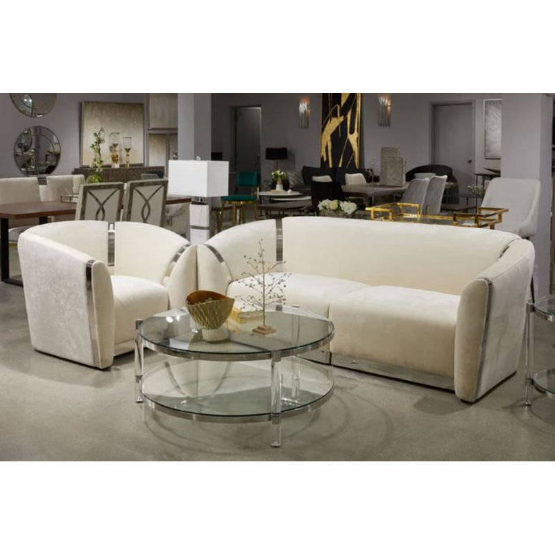 Violet Round Coffee Table, Silver