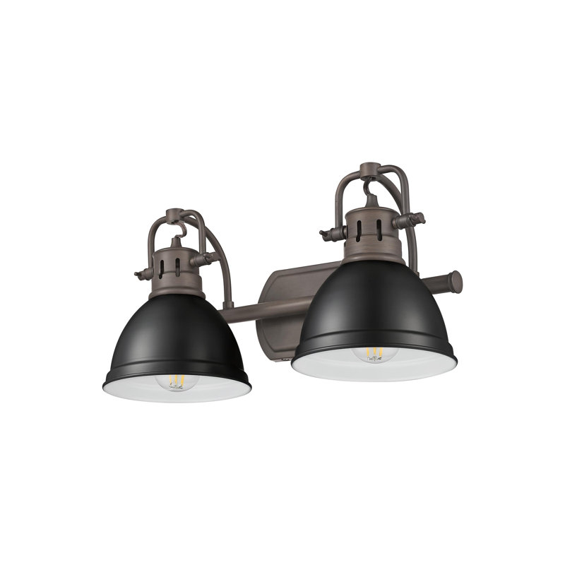Meuble-lavabo 2 lumières Calica, Bronze huilé, Noir mat